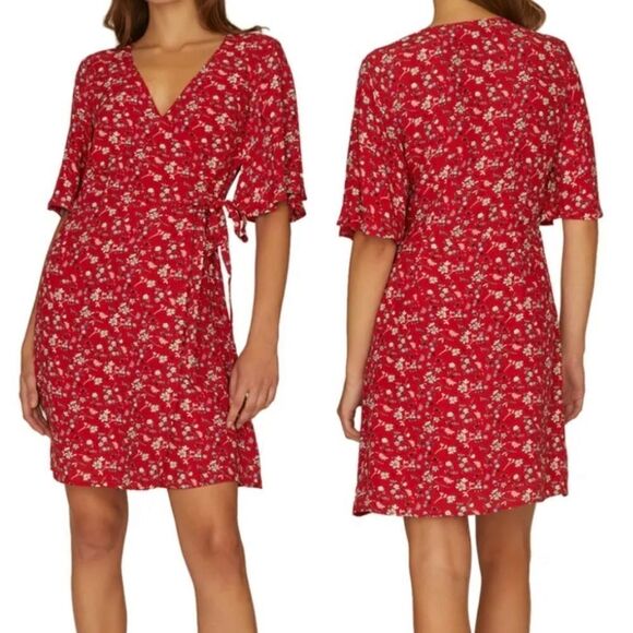 NEW Sanctuary Girl On Fire Faux Wrap
Red all over Floral Print Dress - Large / L - Picture 2 of 11